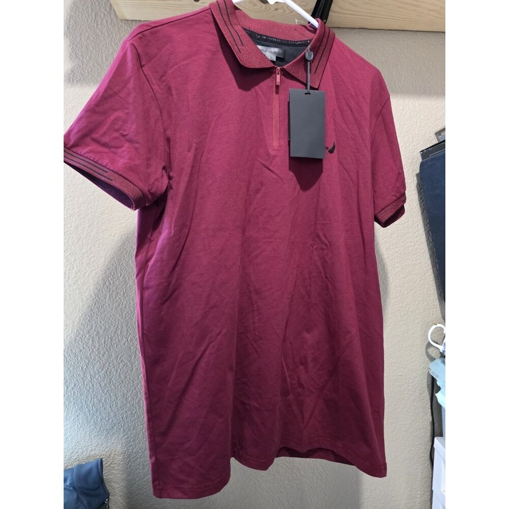 Nick Danger Red 1/4 Zip Polo Shirt Men's Large NEW Short Sleeve